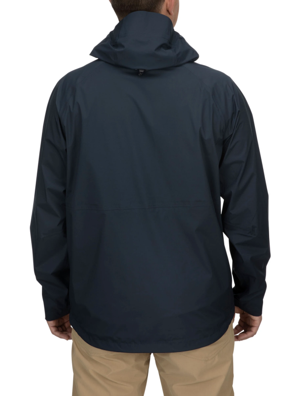 Simms Waypoints Rain Jacket Admiral Blue Model Back Simms Waypoints Rain Jacket Admiral Blue Model Back